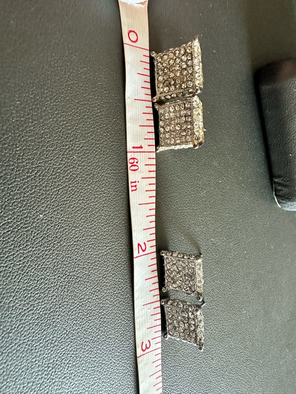 Vintage rhinestone earrings gold and silver plated set of two